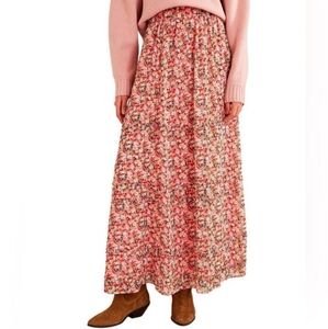 NWT Women's BODEN Size 10 Floral Maxi Skirt Ruffle Crinkle